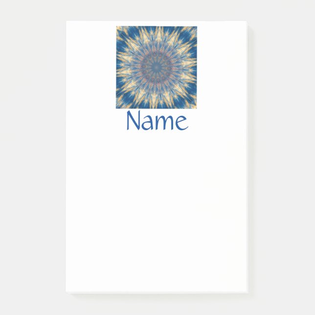 Blue Chakra Kaleidoskop Thunder_Cove Post-it Klebezettel (Vorderseite)