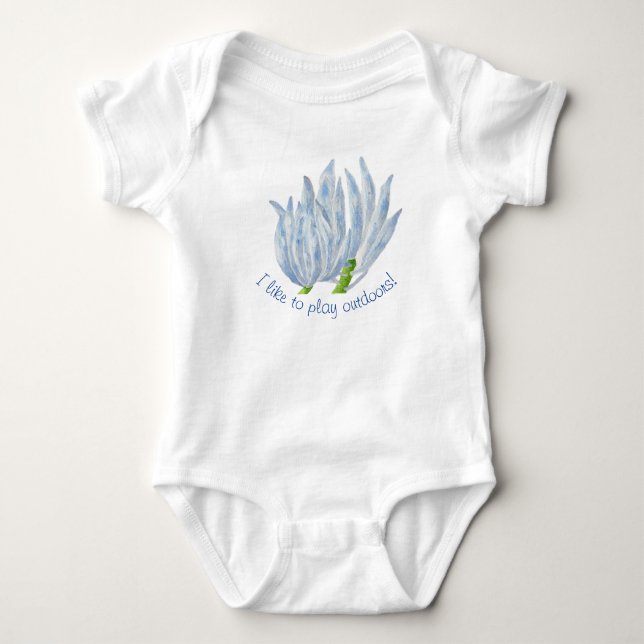 Blue Chalk Sticks auf einem Baby Bodysuit Strampler (Vorderseite)