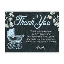 Blue Chalkboard Douche Merci Cartes
