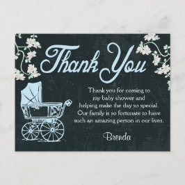 Blue Chalkboard Douche Merci Cartes