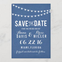 Blue Chalkboard Summer String Light Save the Date