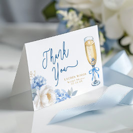 Blue Champagne Brautparty geklappt Danke Karte