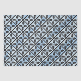 Blue Charter Oak Quilt Muster Seidenpapier