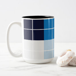 Blue Checked Kariert Zweifarbige Tasse