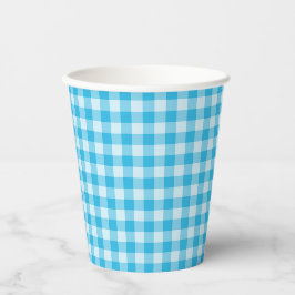 Blue Checkerboard Pattern Pappbecher