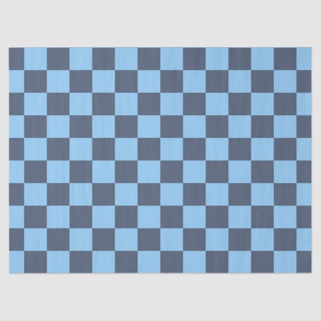 Blue Checkerboard Seidenpapier (Vorderseite)