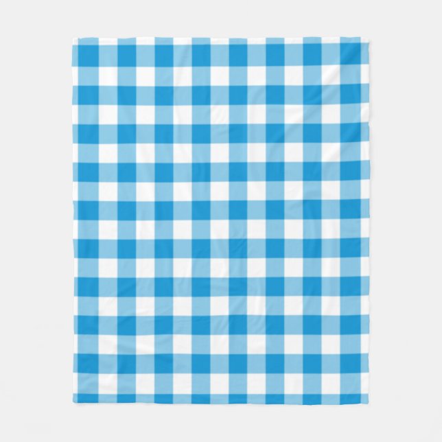 Blue Checkered Square Seamless Pattern  Fleecedecke (Vorderseite)