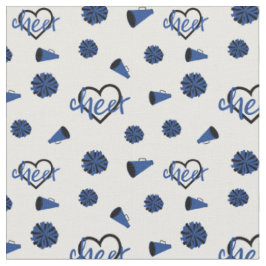 Blue Cheer Hearts, Pom Poms, Megaphone Muster Stoff