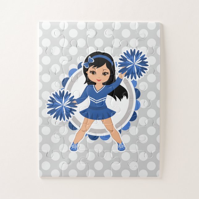 Blue Cheerleader Black Hair - Niedlich Cheerleader (Vertikal)