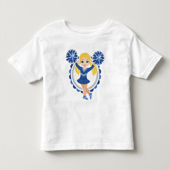 Blue Cheerleader Blonde - Niedlich Cheer Kleinkind T-shirt (Vorderseite)