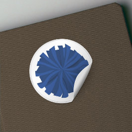 Blue Cheerleader Pom Pom Runder Aufkleber