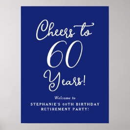 Blue Cheers to 60 Years Retirement Willkommen Poster