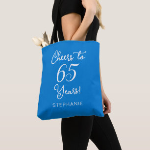 Blue Cheers to 65 Years 65. Geburtstagsparty Tasche
