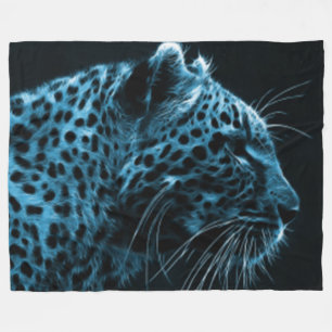 BLUE CHEETAH FLEECEDECKE