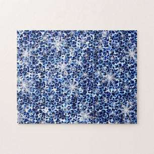 Blue Cheetah Glitzern