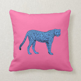 Blue Cheetah Throw Kissen