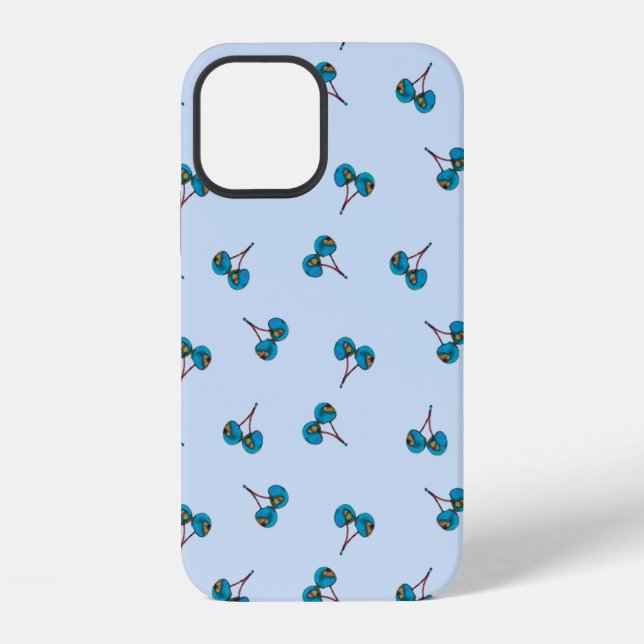 Blue Cherry Pattern Case-Mate iPhone-Hülle iPhone 12 Hülle (Rückseite)