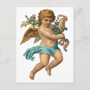 "Blue Cherub" Vintage Postkarte