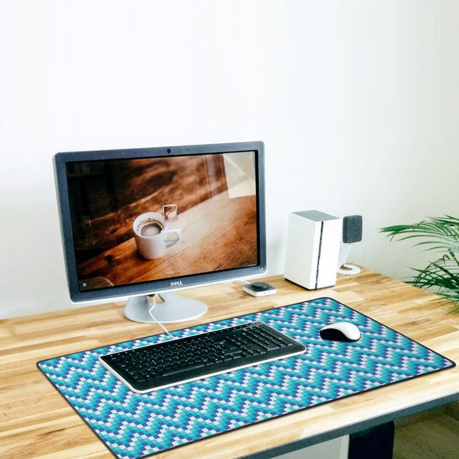 Blue Chevron Pattern Desk Mat Schreibtischunterlage (Von Creator hochgeladen)