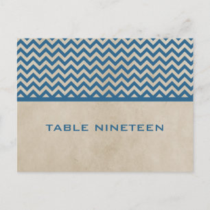Blue Chic Chevron Numéro de table Carte postale