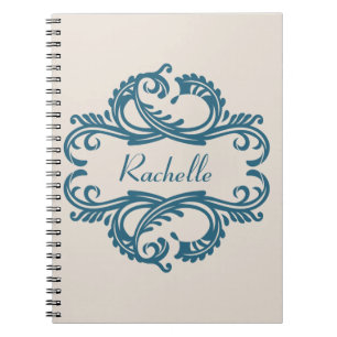 Blue Chic Damask Notebook Notizblock