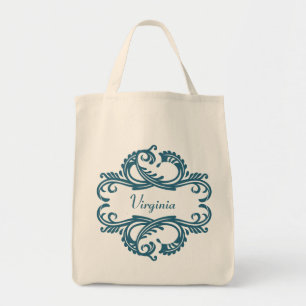 Blue Chic Damask Tote Bag Tragetasche