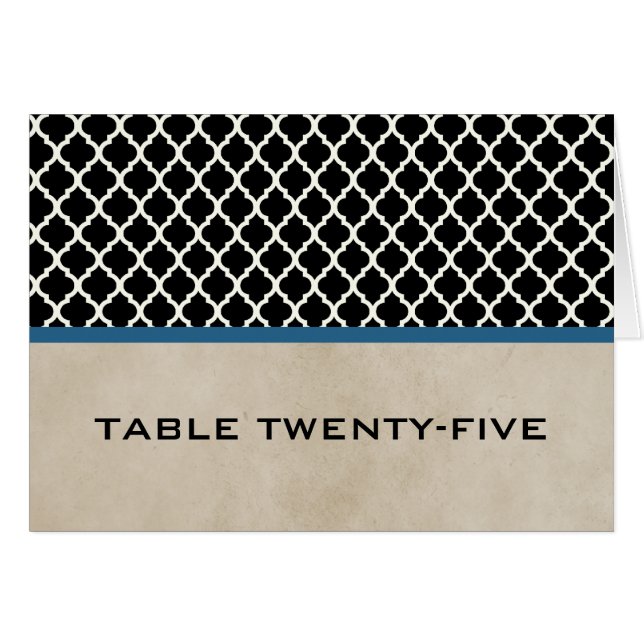 Blue Chic Quatrefolie-Tischnummer (Vorderseite (Horizontal))