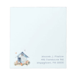 Blue Chicken Coop Personalisiert Notizblock