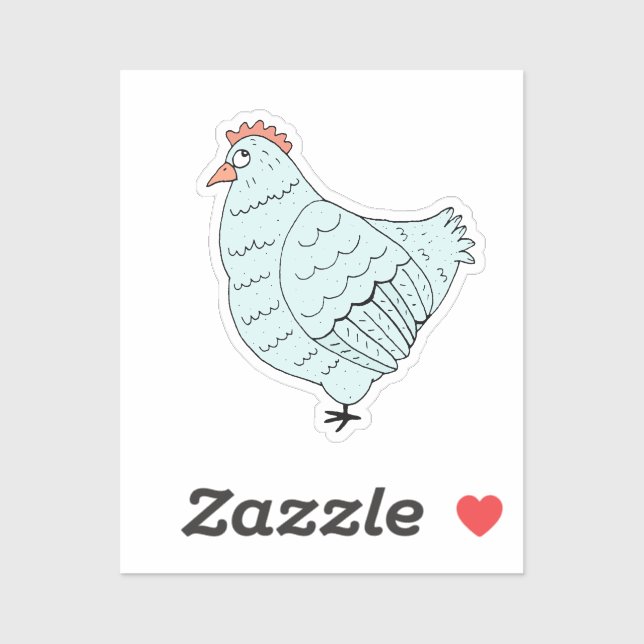 Blue Chicken Laptop Sticker (Blatt)