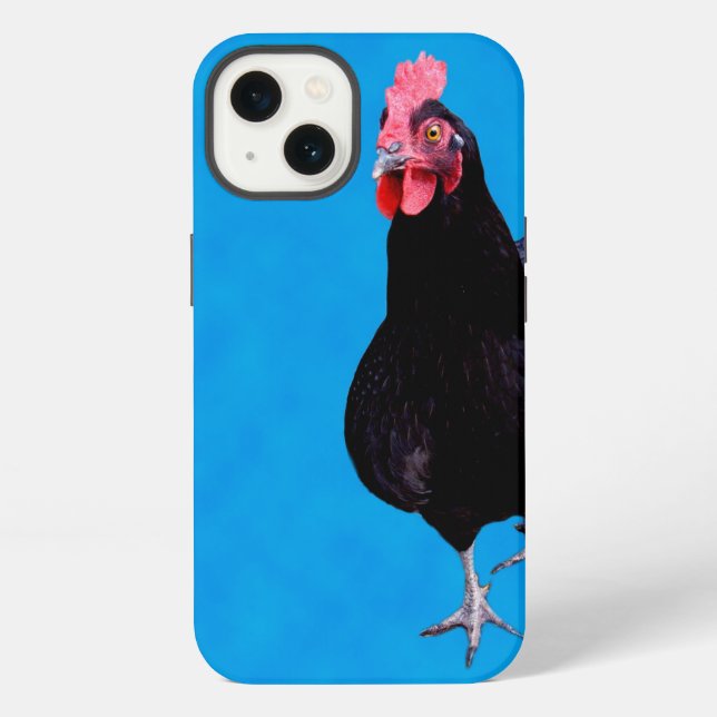 Blue Chicken Strut, iPhone 13 Hülle (Rückseite)