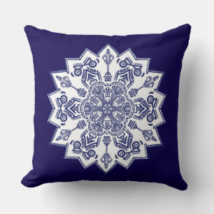 Blue China Mandela Kissen