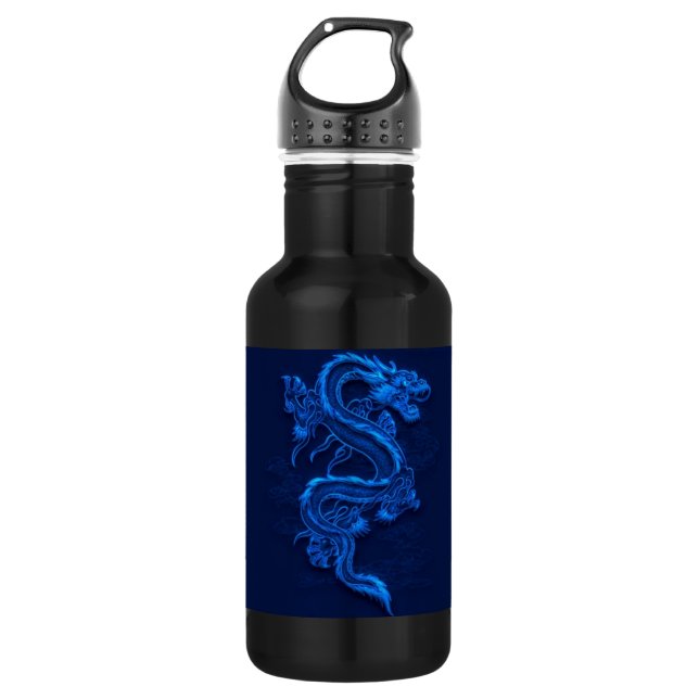 Blue Chinese Dragon Trinkflasche (Vorderseite)