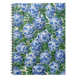 Blue Chinese Porcelain Ginger Jar Notizblock