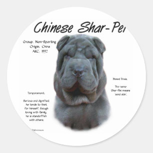 Blue Chinese Shar Pei History, Sharpei, Shar-pei Runder Aufkleber