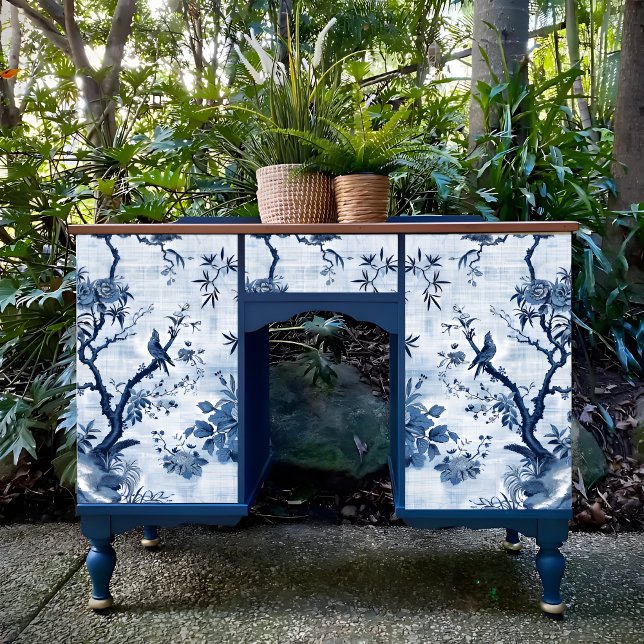 Blue Chinoiserie Asiatische Französisch Dekoupage  Seidenpapier (Von Creator hochgeladen)