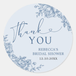 Blue Chinoiserie Baby Dusche Vielen Dank Sticker