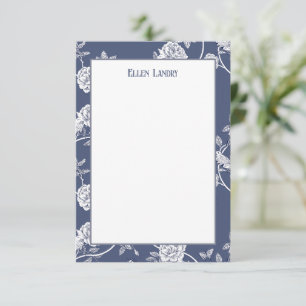 Blue Chinoiserie Blume Dankeskarte