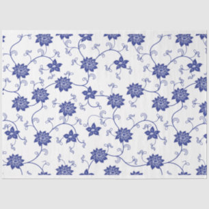 Blue Chinoiserie Blumen Blue Flow Decoupage Seidenpapier