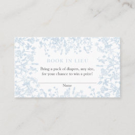 Blue Chinoiserie Book In Lieu Card, Showspiel Visitenkarte