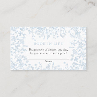 Blue Chinoiserie Book In Lieu Card, Showspiel Visitenkarte