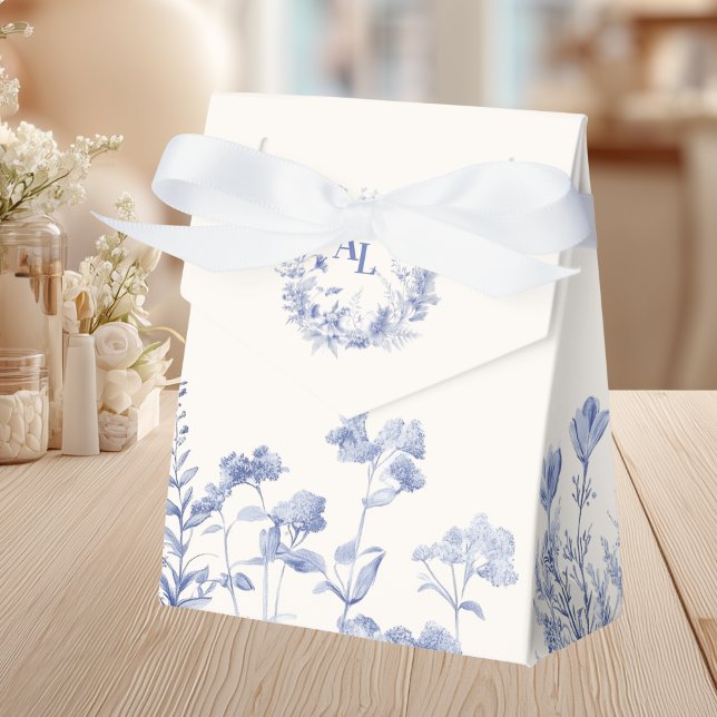 Blue Chinoiserie Botanische Hochzeit Geschenkschachtel (Von Creator hochgeladen)