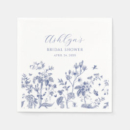 Blue Chinoiserie Brautparty Paper Napkins Serviette