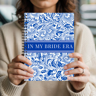 Blue Chinoiserie Bride Era Engagement Personalized Notizbuch