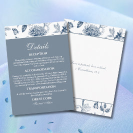Blue Chinoiserie Christian Wedding Details   Begleitkarte