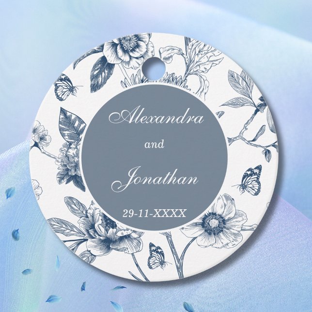 Blue Chinoiserie Christian Wedding Thank You Geschenkanhänger (Von Creator hochgeladen)