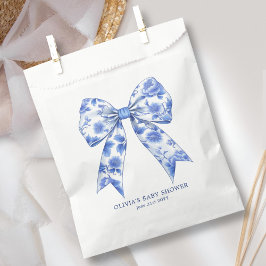 Blue Chinoiserie Coquette Bow Baby Dusche Geschenktütchen