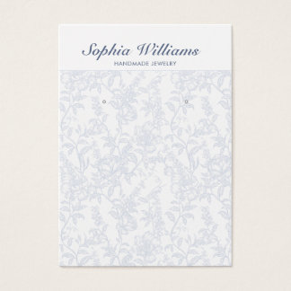 Blue Chinoiserie Floral Earring Display Card