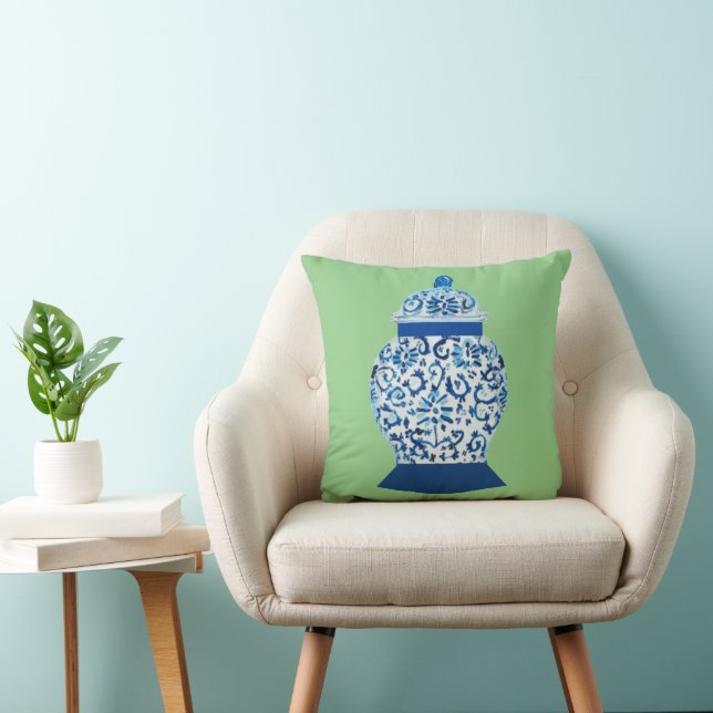 Blue Chinoiserie Ginger Jar Jars Kissen (Stuhl )