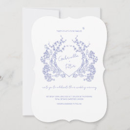Blue Chinoiserie Hochzeitseinladung Einladung