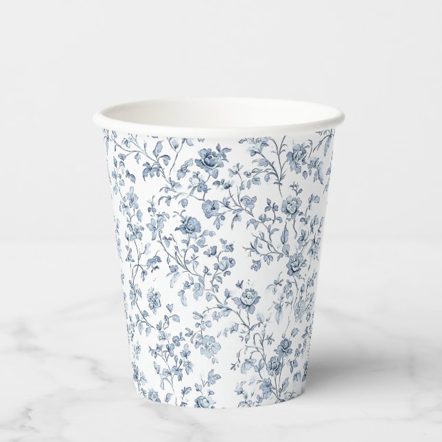 Blue Chinoiserie Pappbecher (Vorderseite)